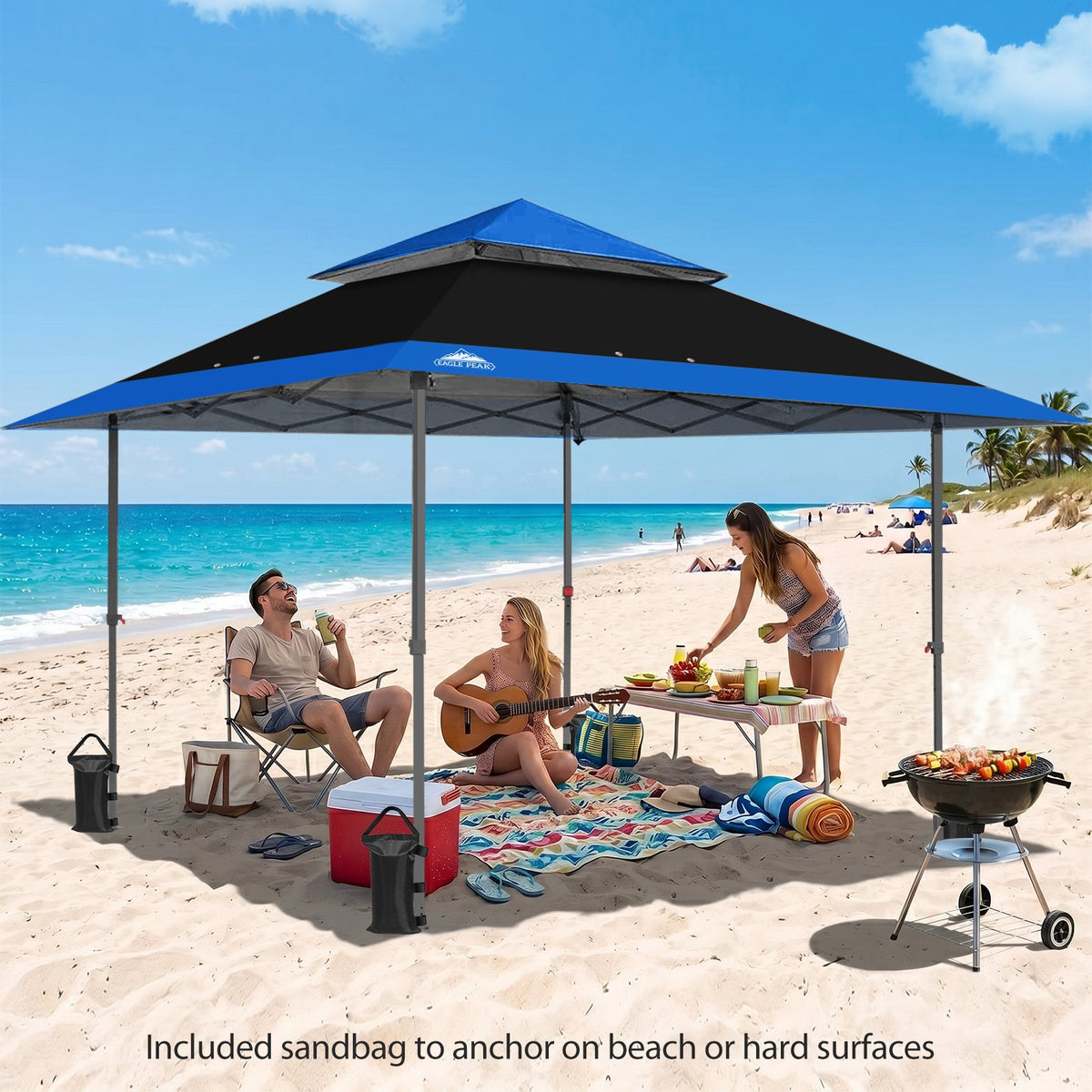 13x13 Pop Up Canopy Tent, Auto Extended Eaves - Eagle Peak®
