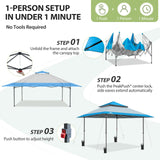 13x13 Pop Up Canopy Tent, Auto Extended Eaves - Eagle Peak®