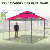 13x13 Pop Up Canopy Tent, Auto Extended Eaves - Eagle Peak®