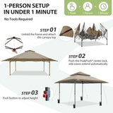 13x13 Pop Up Canopy Tent, Auto Extended Eaves - Eagle Peak®