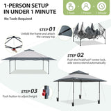 13x13 Pop Up Canopy Tent, Auto Extended Eaves - Eagle Peak®