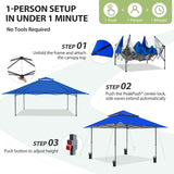 13x13 Pop Up Canopy Tent, Auto Extended Eaves - Eagle Peak®