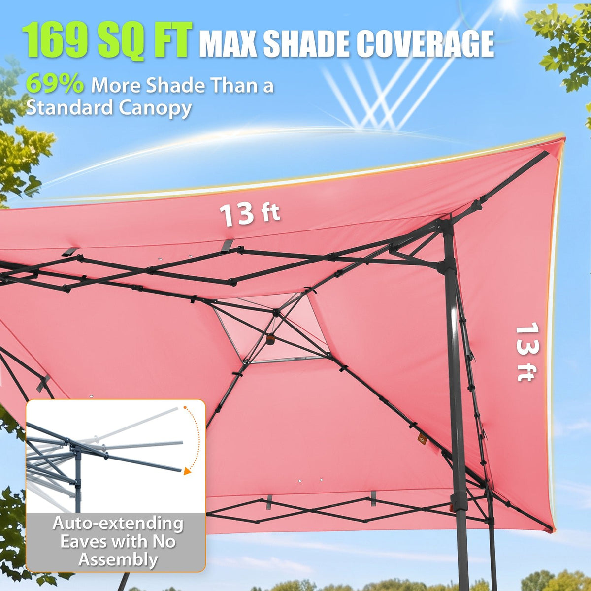 13x13 Pop Up Canopy Tent Sidewall, Extended Eaves - Eagle Peak®