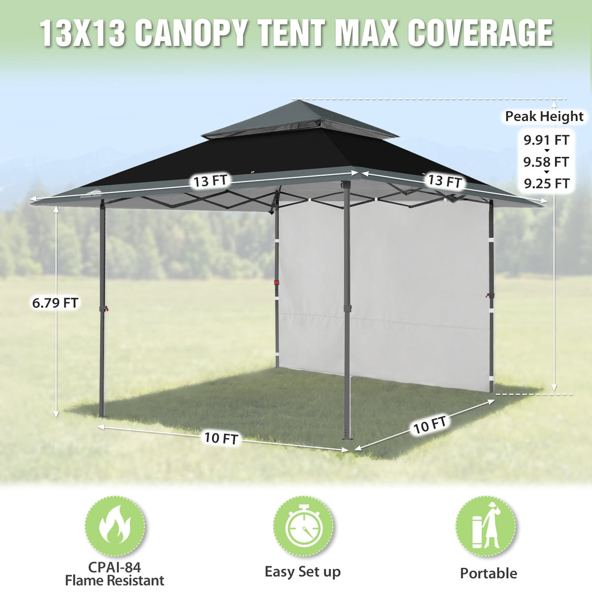 13x13 Pop Up Canopy Tent Sidewall, Extended Eaves - Eagle Peak®