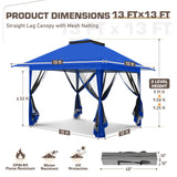 13x13 Pop Up Canopy Tent with Mosquito Netting - Eagle Peak®
