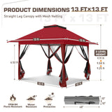 13x13 Pop Up Canopy Tent with Mosquito Netting - Eagle Peak®