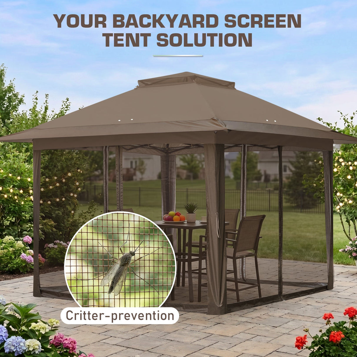 13x13 Pop Up Gazebo with Netting w/ 169 sqft of Shade - Eagle Peak®