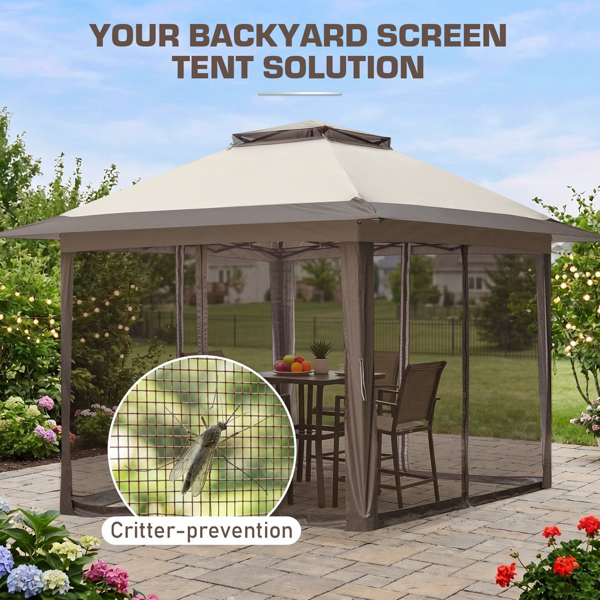 13x13 Pop Up Gazebo with Netting w/ 169 sqft of Shade - Eagle Peak®