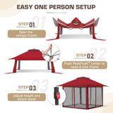 13x13 Pop Up Gazebo with Netting w/ 169 sqft of Shade - Eagle Peak®
