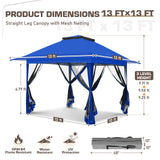 13x13 Pop Up Gazebo with Netting w/ 169 sqft of Shade - Eagle Peak®