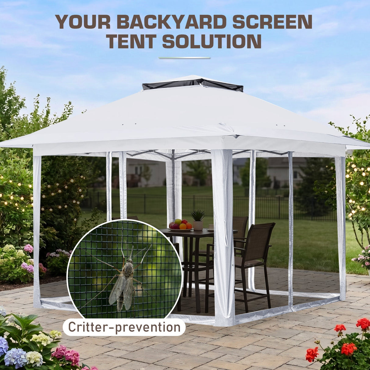 13x13 Pop Up Gazebo with Netting w/ 169 sqft of Shade - Eagle Peak®