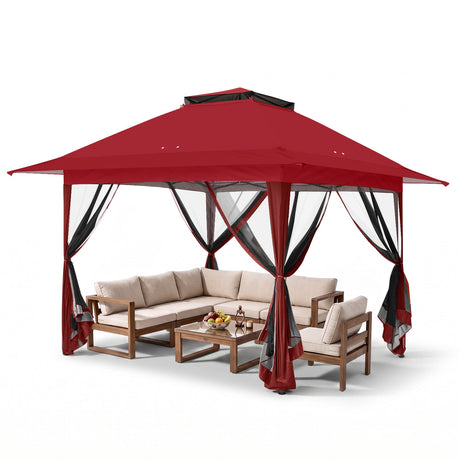 13x13 Pop Up Gazebo with Netting w/ 169 sqft of Shade - Eagle Peak®