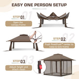 13x13 Pop Up Gazebo with Netting w/ 169 sqft of Shade - Eagle Peak®