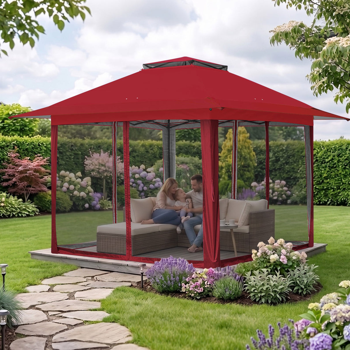 13x13 Pop Up Gazebo with Netting w/ 169 sqft of Shade - Eagle Peak®
