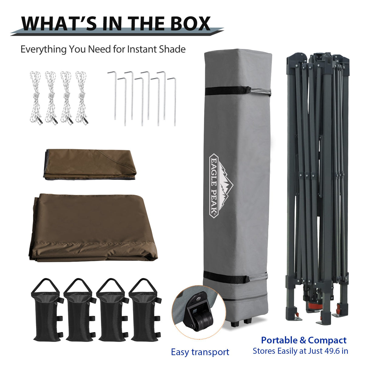 13x13 Straight Leg Pop Up Canopy Tent with 169 sqft of Shade - Eagle Peak Custom Canopy Tent