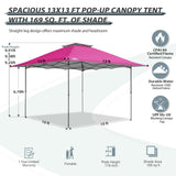 13x13 Straight Leg Pop Up Canopy Tent with 169 sqft of Shade - Eagle Peak Custom Canopy Tent
