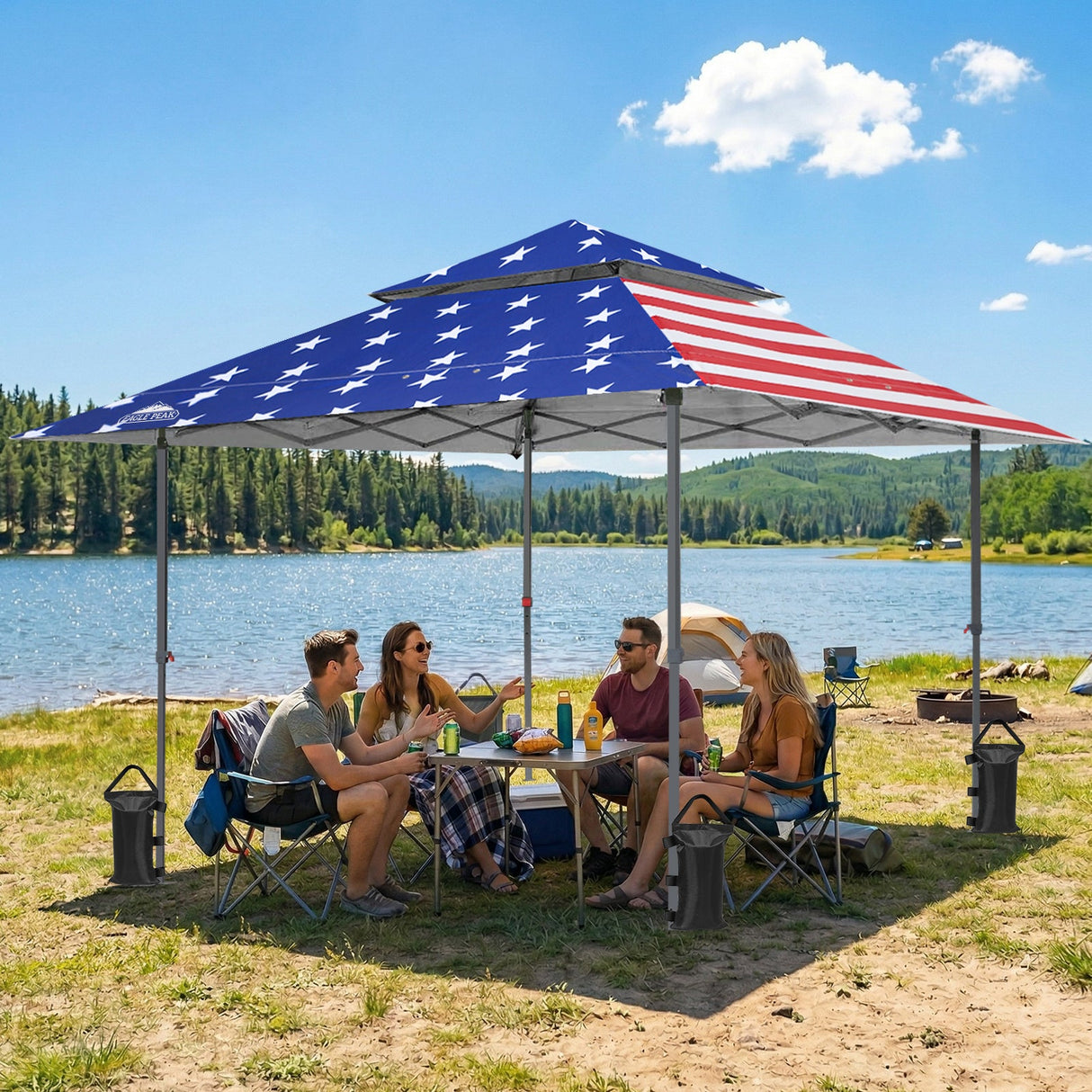 13x13 Straight Leg Pop Up Canopy Tent with 169 sqft of Shade - Eagle Peak Custom Canopy Tent