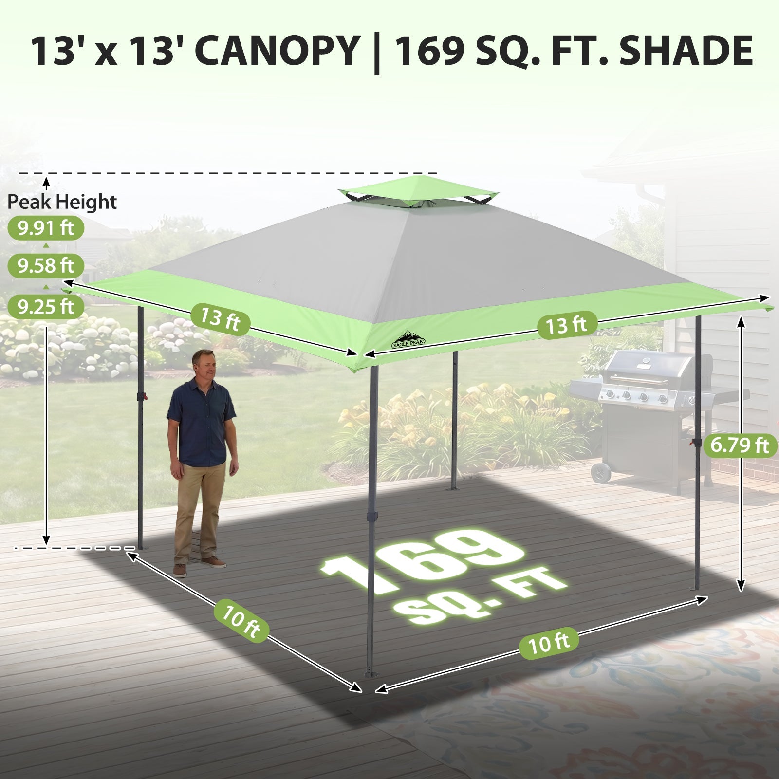 13x13 Straight Leg Pop Up Canopy Tent – Eagle Peak®