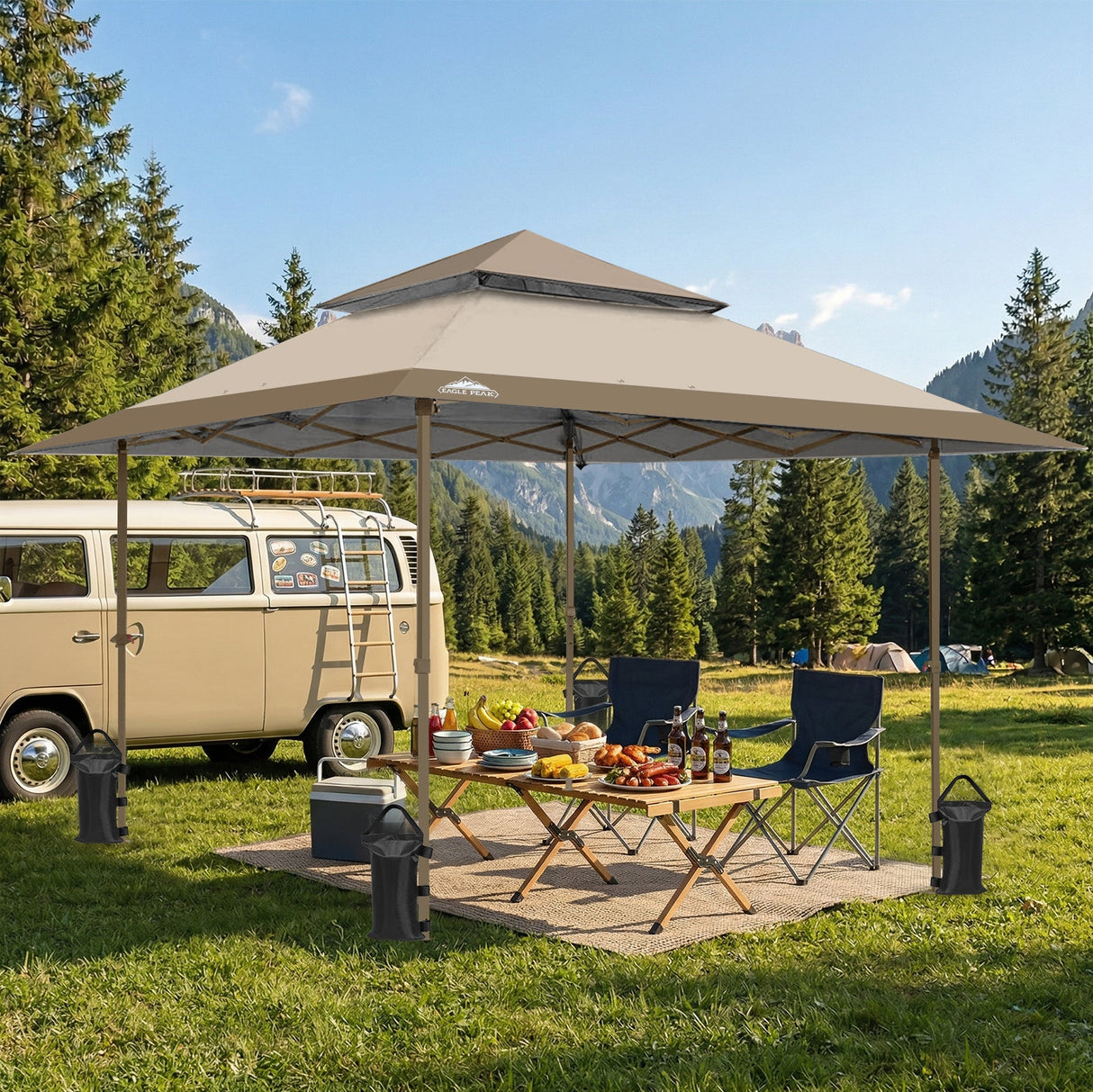 13x13 Straight Leg Pop Up Canopy Tent with 169 sqft of Shade - Eagle Peak Custom Canopy Tent