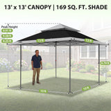 13x13 Straight Leg Pop Up Canopy Tent with 169 sqft of Shade - Eagle Peak®