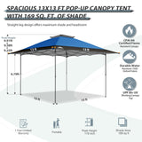 13x13 Straight Leg Pop Up Canopy Tent with 169 sqft of Shade - Eagle Peak Custom Canopy Tent