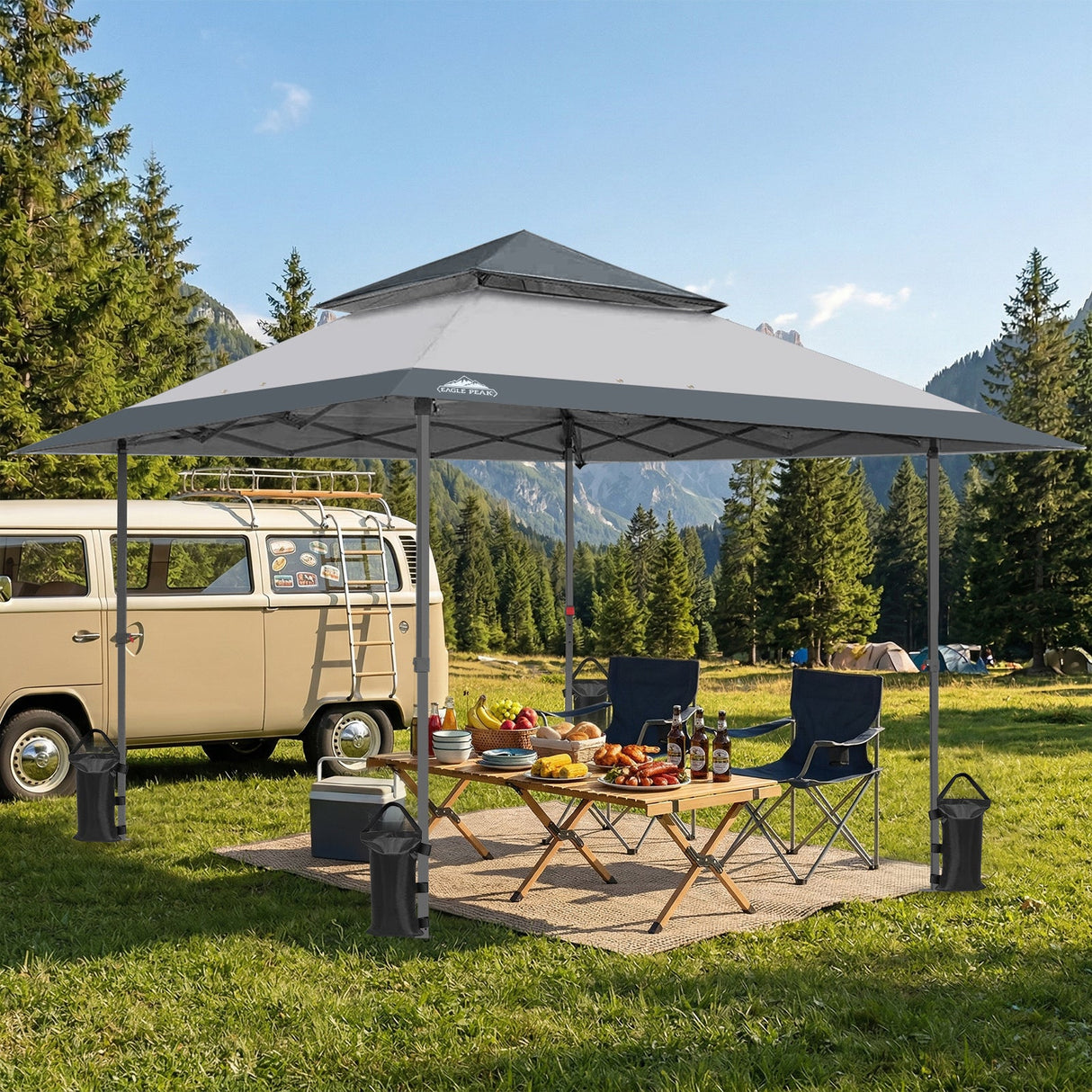 13x13 Straight Leg Pop Up Canopy Tent with 169 sqft of Shade - Eagle Peak Custom Canopy Tent