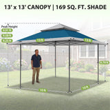 13x13 Straight Leg Pop Up Canopy Tent with 169 sqft of Shade - Eagle Peak®
