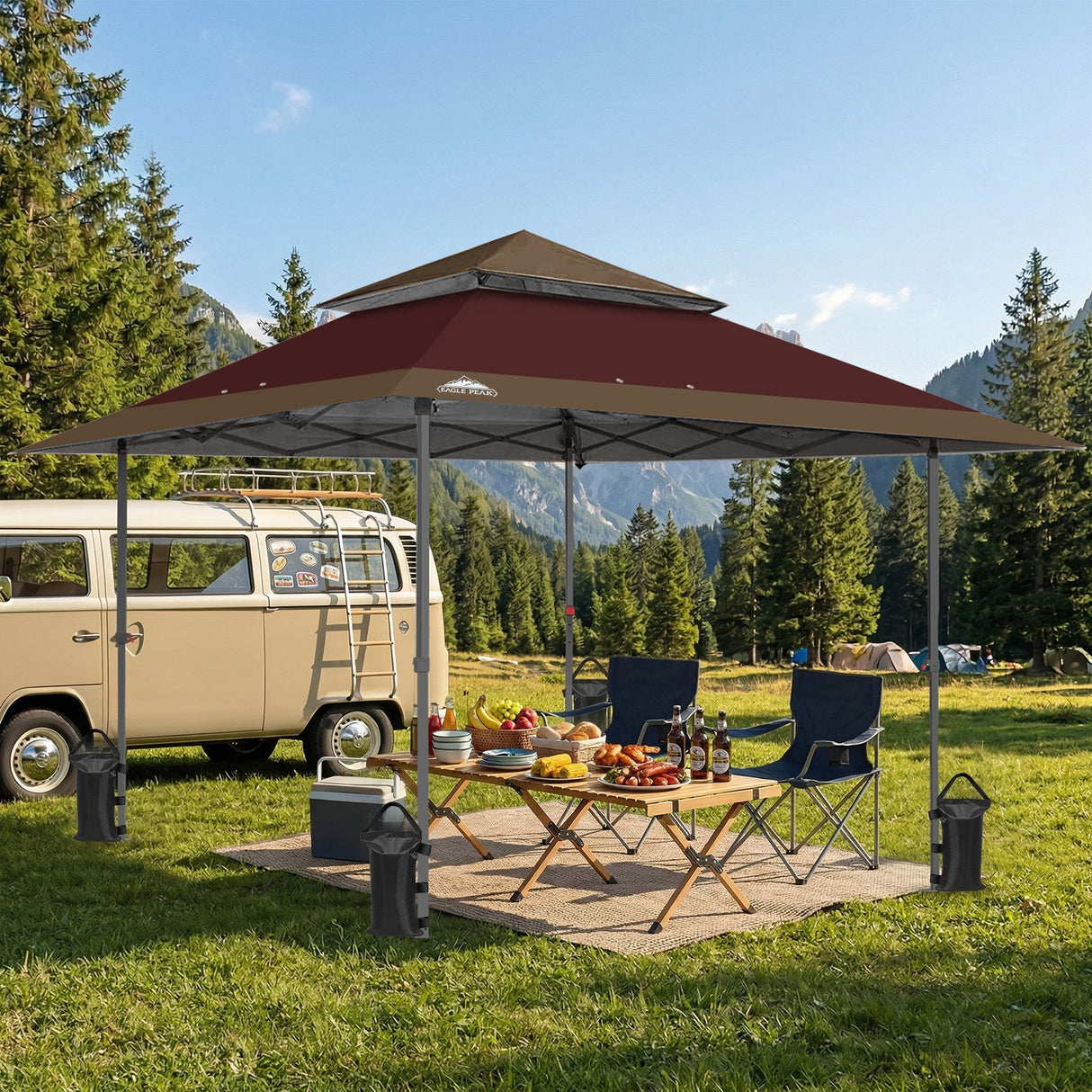 13x13 Straight Leg Pop Up Canopy Tent with 169 sqft of Shade - Eagle Peak Custom Canopy Tent