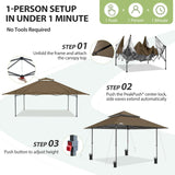 13x13 Straight Leg Pop Up Canopy Tent with 169 sqft of Shade - Eagle Peak®