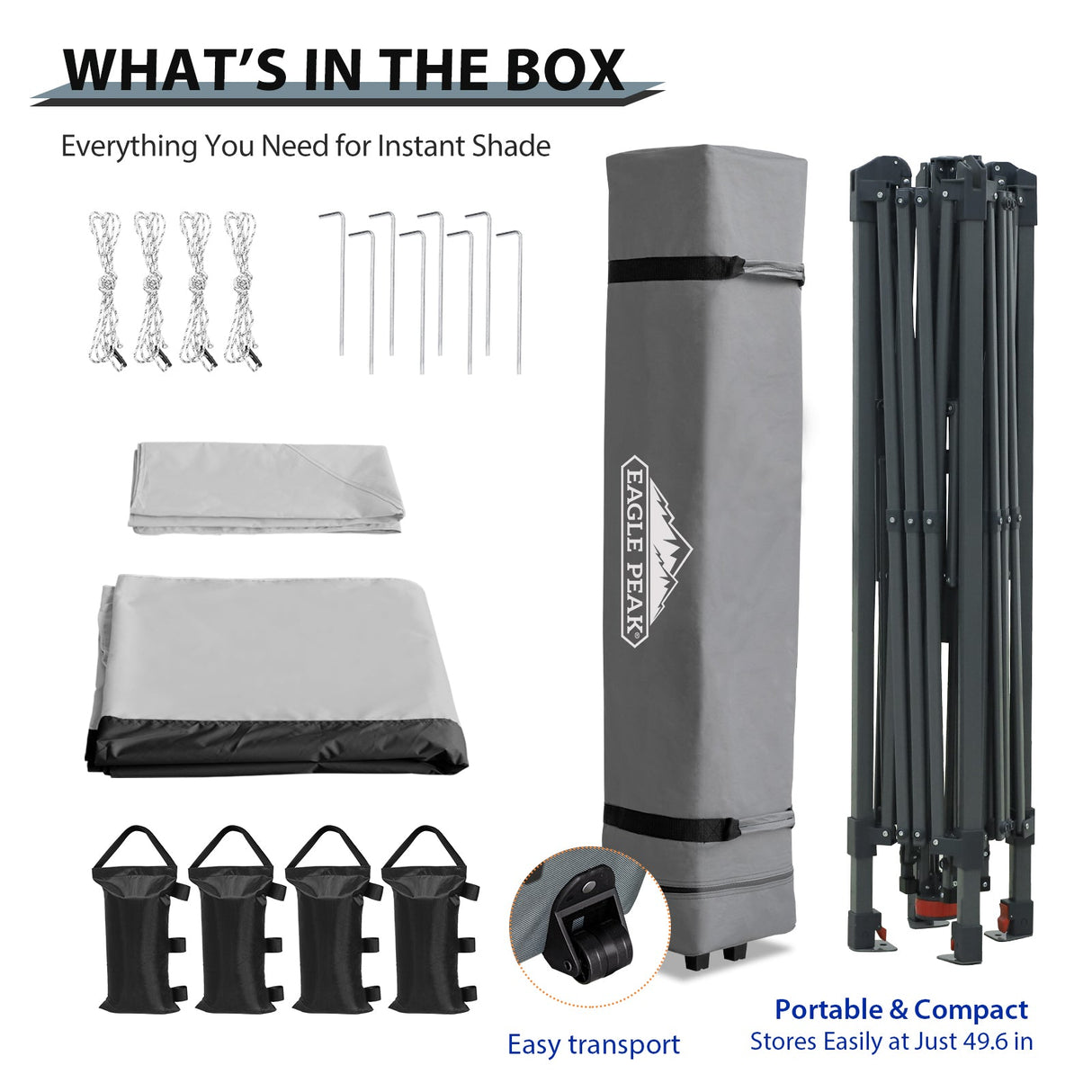 13x13 Straight Leg Pop Up Canopy Tent with 169 sqft of Shade - Eagle Peak Custom Canopy Tent