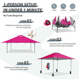 13x13 Straight Leg Pop Up Canopy Tent with 169 sqft of Shade - Eagle Peak Custom Canopy Tent