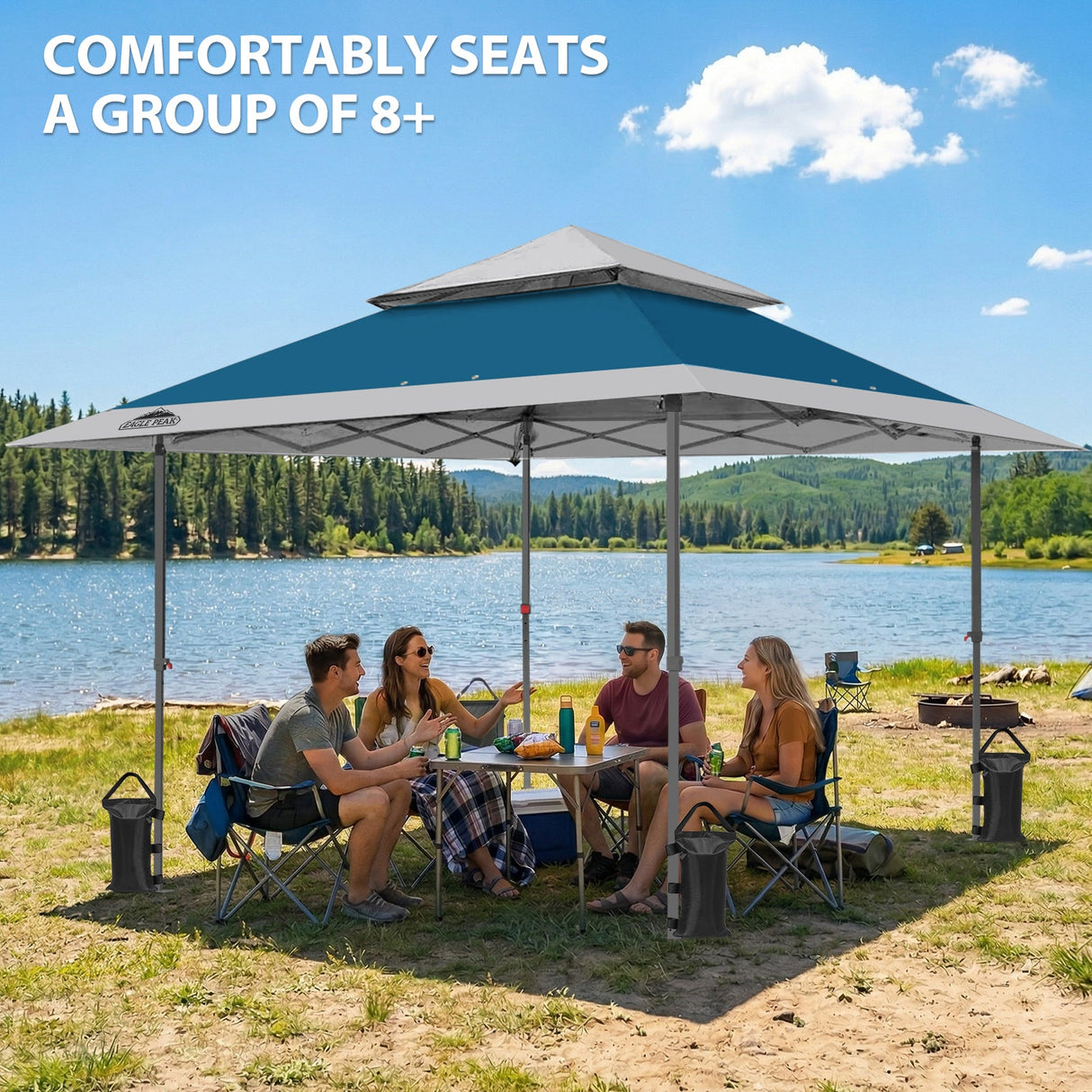 13x13 Straight Leg Pop Up Canopy Tent with 169 sqft of Shade - Eagle Peak®