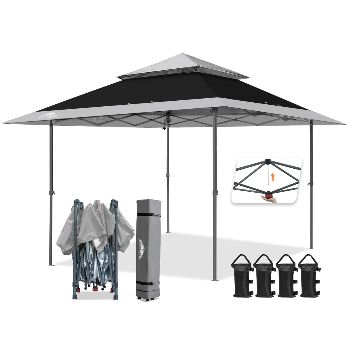 13x13 Straight Leg Pop Up Canopy Tent with 169 sqft of Shade - Eagle Peak Custom Canopy Tent