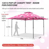 13x13 Straight Leg Pop Up Canopy Tent with 169 sqft of Shade - Eagle Peak®