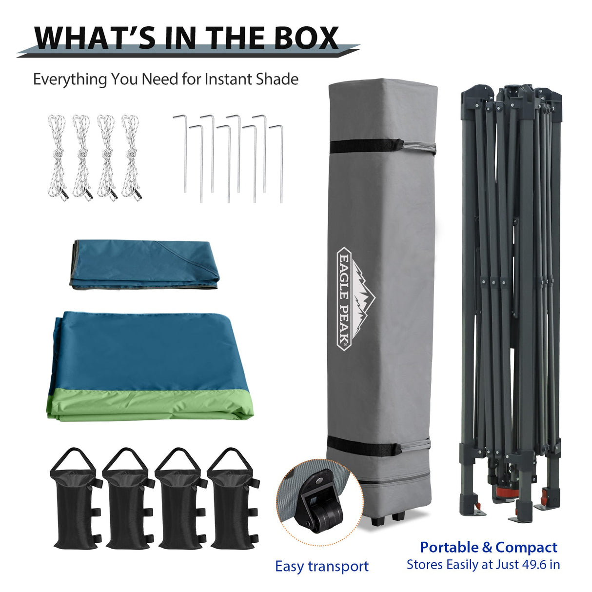 13x13 Straight Leg Pop Up Canopy Tent with 169 sqft of Shade - Eagle Peak Custom Canopy Tent