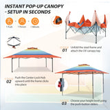 13x13 Straight Leg Pop Up Canopy Tent with 169 sqft of Shade - Eagle Peak®