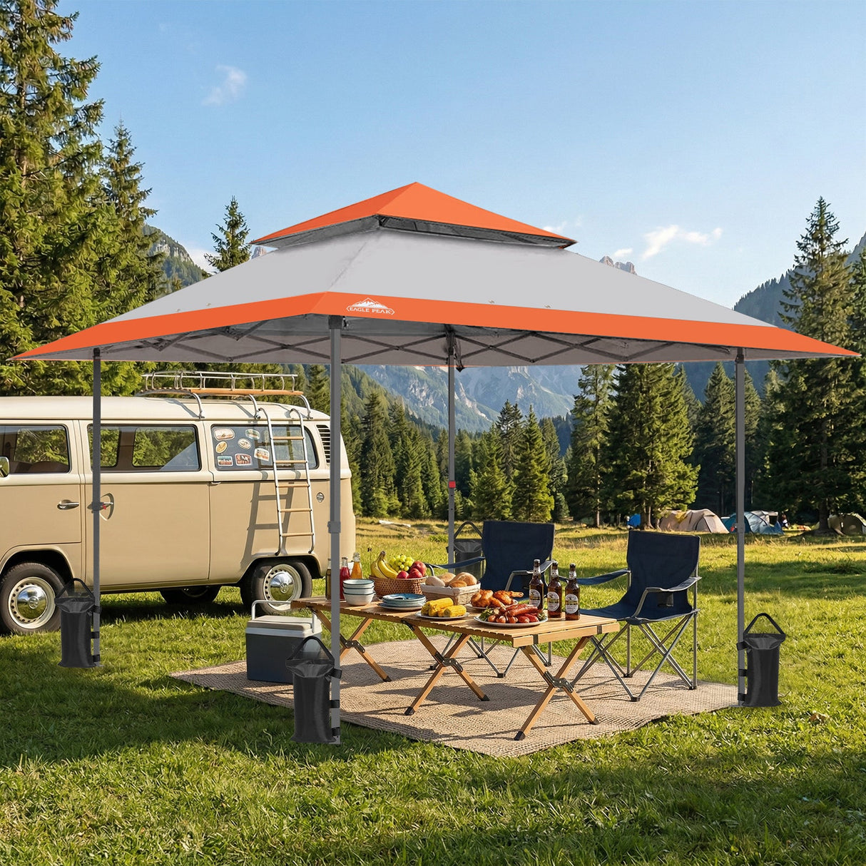 13x13 Straight Leg Pop Up Canopy Tent with 169 sqft of Shade - Eagle Peak Custom Canopy Tent