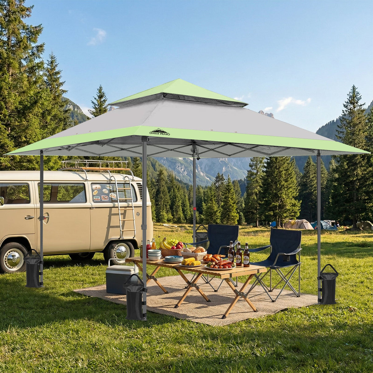 13x13 Straight Leg Pop Up Canopy Tent with 169 sqft of Shade - Eagle Peak Custom Canopy Tent