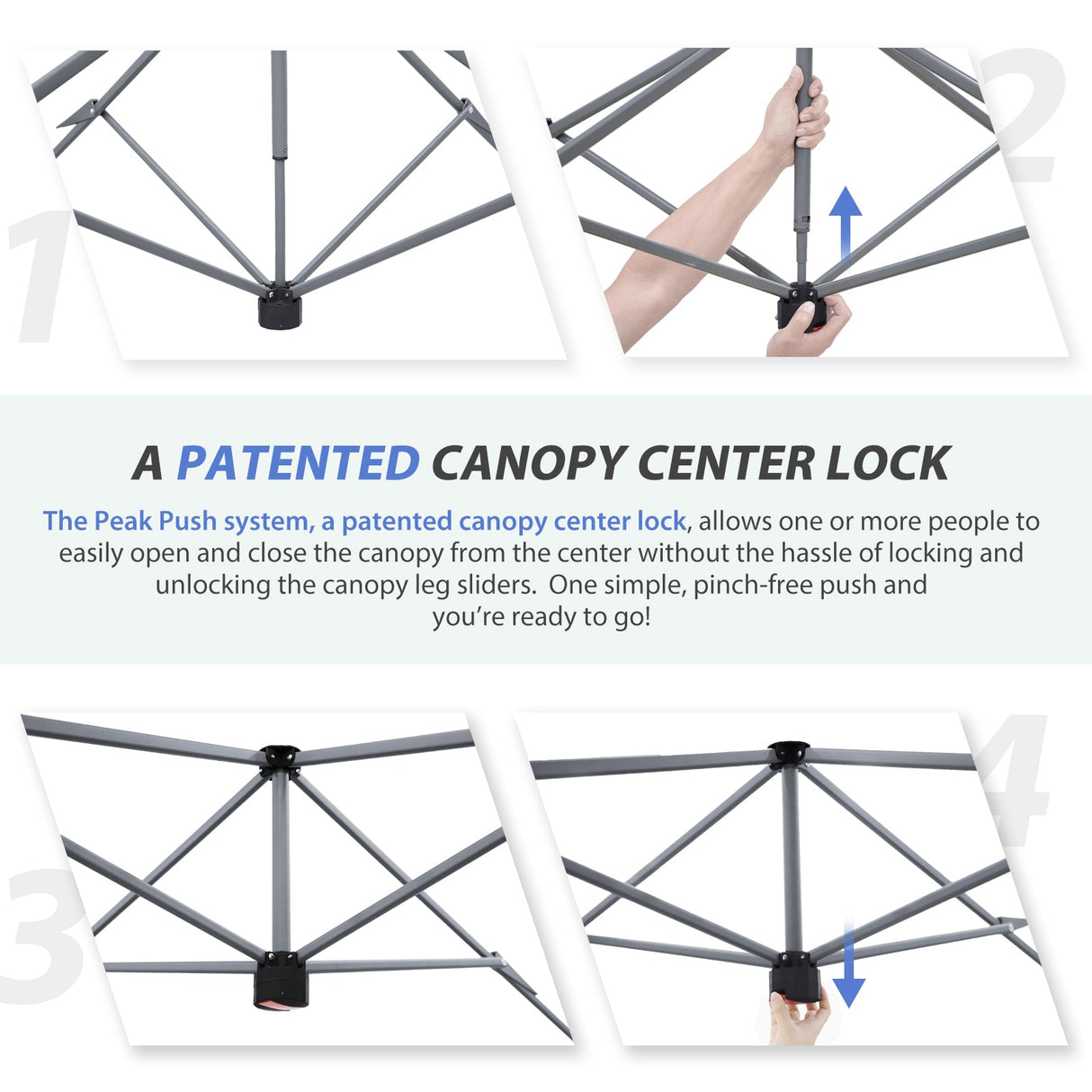13x13 Straight Leg Pop Up Canopy Tent with 169 sqft of Shade - Eagle Peak Custom Canopy Tent