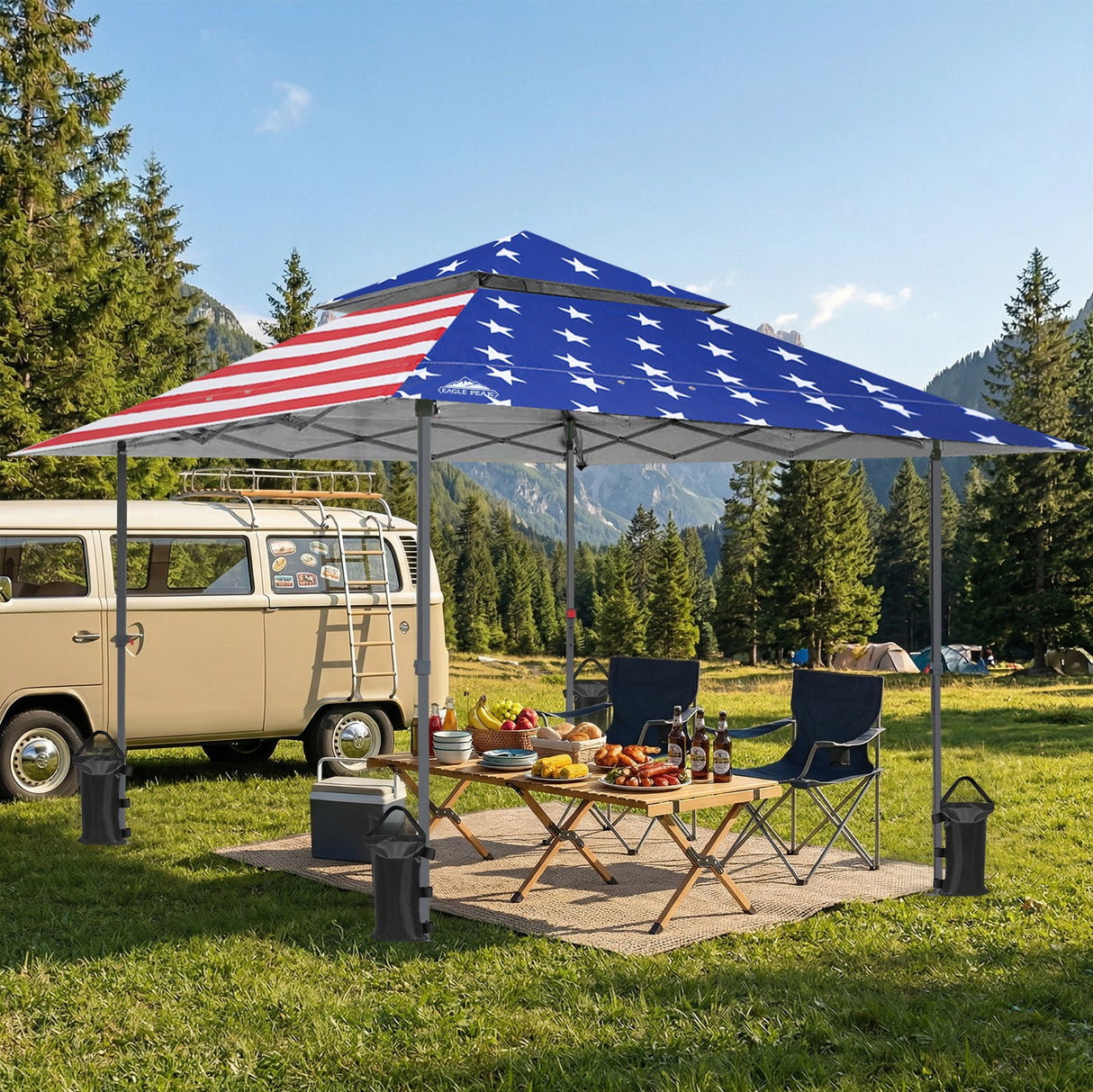 13x13 Straight Leg Pop Up Canopy Tent with 169 sqft of Shade - Eagle Peak Custom Canopy Tent