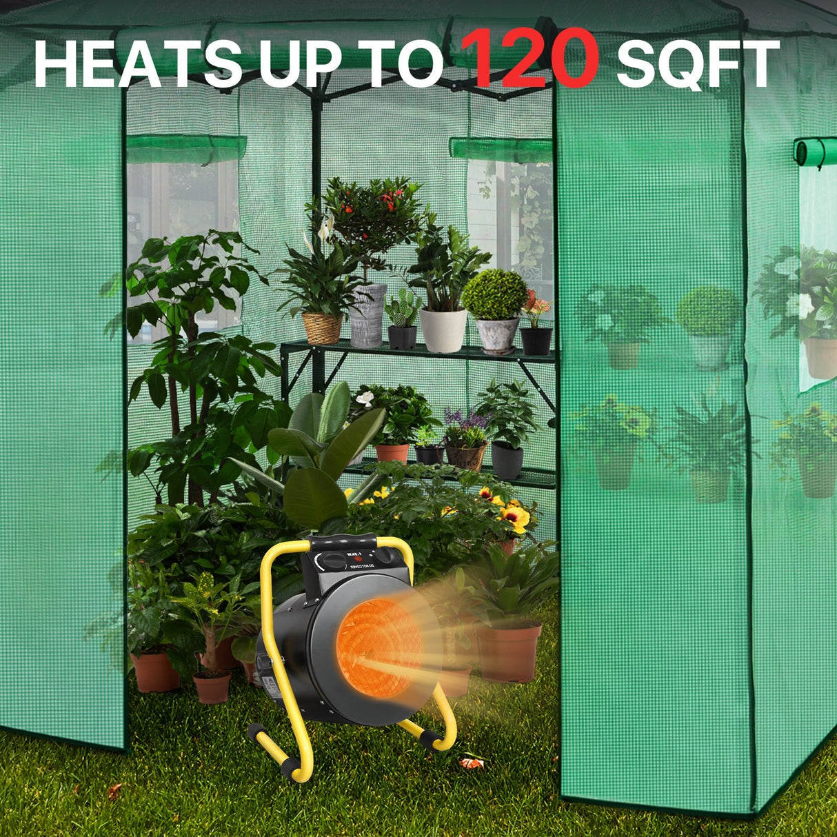 1500W Greenhouse Heater,black - Eagle Peak Custom Canopy Tent