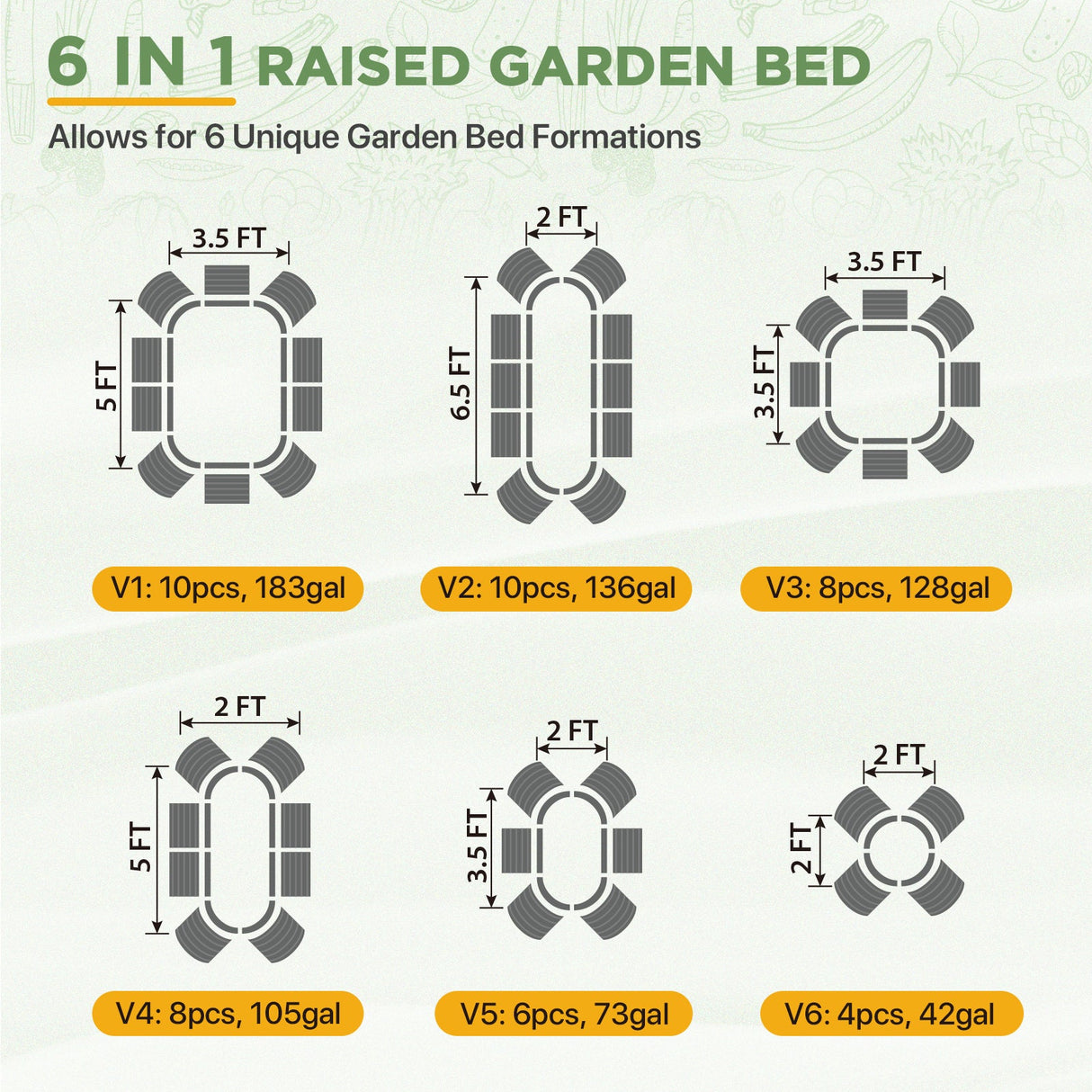 17'' Tall Outdoor Raised Garden Bed Planter - Eagle Peak®