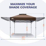 17x10 Pop up Gazebo Canopy Tent, Dual Awnings - Eagle Peak®