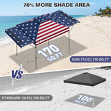 17x10 Pop up Gazebo Canopy Tent, Dual Awnings - Eagle Peak®