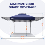17x10 Pop up Gazebo Canopy Tent, Dual Awnings - Eagle Peak®