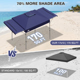 17x10 Pop up Gazebo Canopy Tent, Dual Awnings - Eagle Peak®