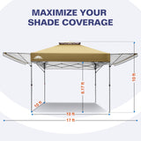 17x10 Pop up Gazebo Canopy Tent, Dual Awnings - Eagle Peak®