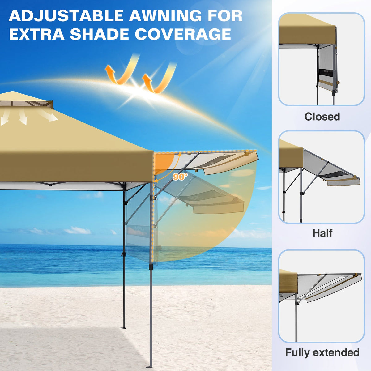 17x10 Pop up Gazebo Canopy Tent, Dual Awnings - Eagle Peak®