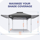 17x10 Pop up Gazebo Canopy Tent, Dual Awnings - Eagle Peak®