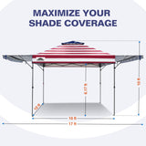 17x10 Pop up Gazebo Canopy Tent, Dual Awnings - Eagle Peak®